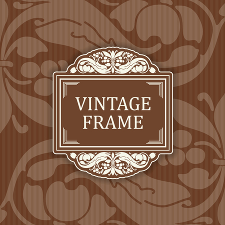 The vector image Background with a pattern vintage style with frameのイラスト素材