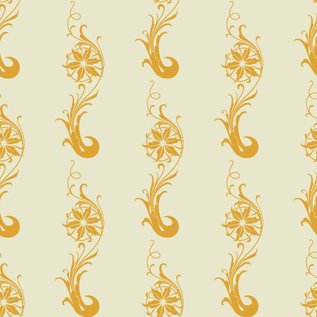 Floral yellow pattern.のイラスト素材
