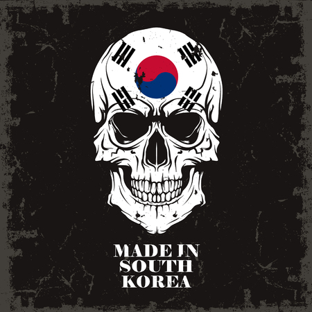 The vector image Skull color of the flagのイラスト素材