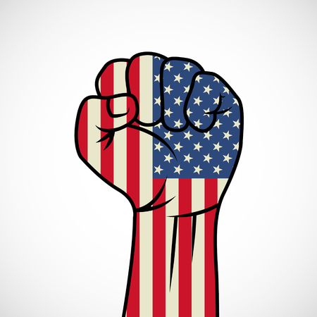 The vector image of Fist with American flagのイラスト素材