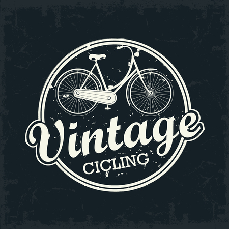 The vector image of Vintage Bicycle stampのイラスト素材