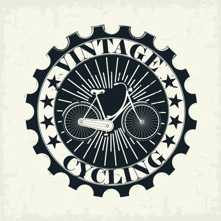 The vector image of Vintage Bicycle stampのイラスト素材