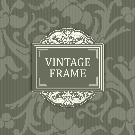 The vector image Background with a pattern vintage style with frameのイラスト素材