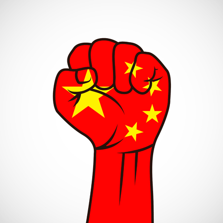 The vector image of Fist with China flagのイラスト素材