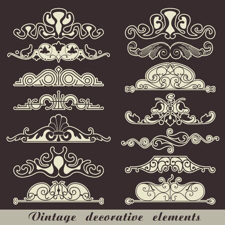 Vintage decorative elementsのイラスト素材