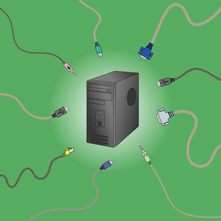 Connect to PC Vector illustration.のイラスト素材
