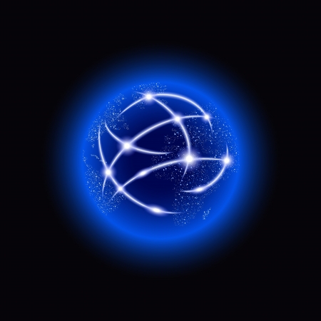 Internet connection on Earth. Concept illustration.のイラスト素材