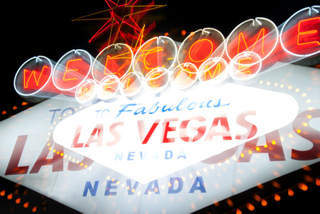 having fun in las vegas at night light blur