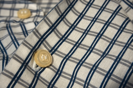 striped woven shirt on macro photo