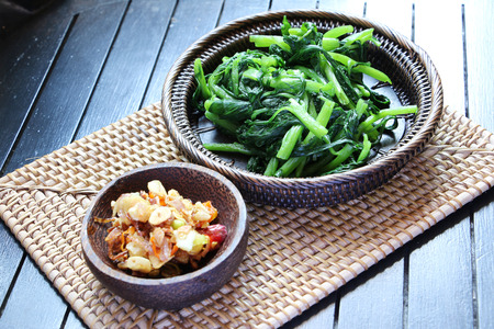 Indonesian vegetable and sambal matta, Indonesian cuisineの写真素材