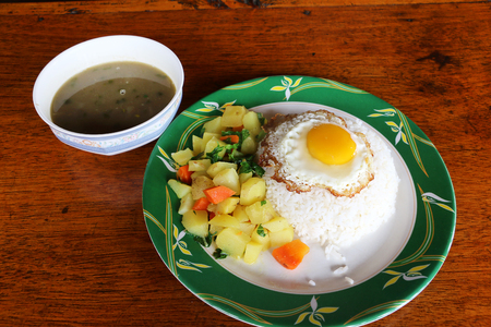 Nepali dal bhat for treekers in Nepalの写真素材