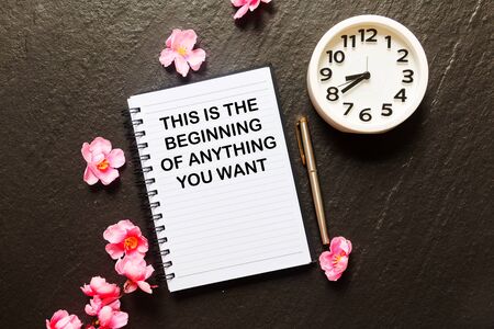 Inspirational quotes- This is the beginning of anything you wantの写真素材