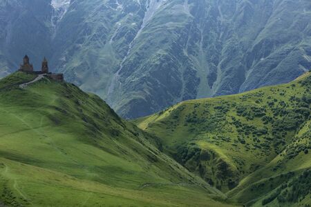 Mountains landscape, travel in Georgia. Summer green hills. Amazing viewの写真素材