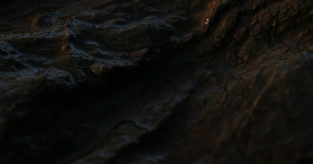 Close-Up of a Rough Stone Textured Surface with Water.の写真素材