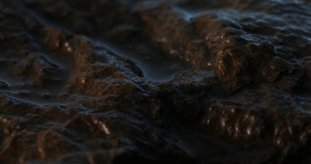 Macro View of a Stone Surface Texture with Water.