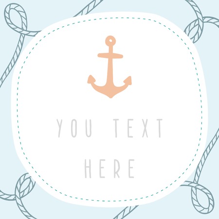 Anchor greeting card template. Vector EPS 10 hand drrawn illustrationのイラスト素材