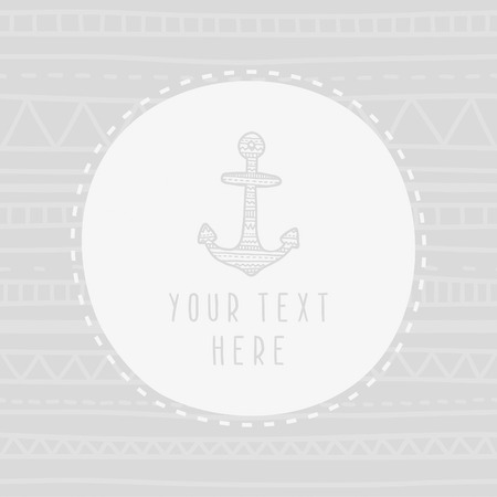 Anchor greeting card template. Vector EPS 10 hand drrawn illustrationのイラスト素材