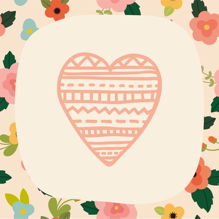 Love card teemplate. Vector EPS 10 hand drawn illustration.のイラスト素材