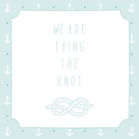 Anchor wedding invitation template. Vector EPS 10 hand drrawn illustrationのイラスト素材
