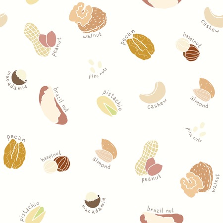 Different nuts pattern. のイラスト素材