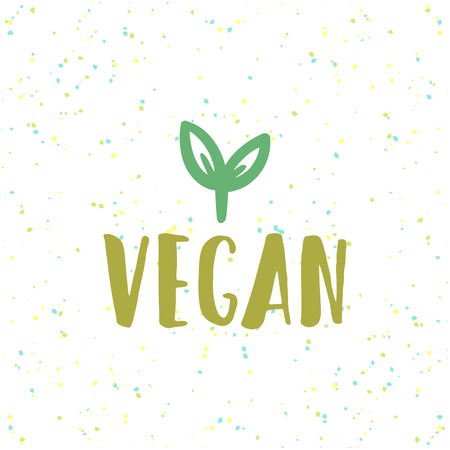 Vegan lettering illustration. Vector hand drawn letteringのイラスト素材