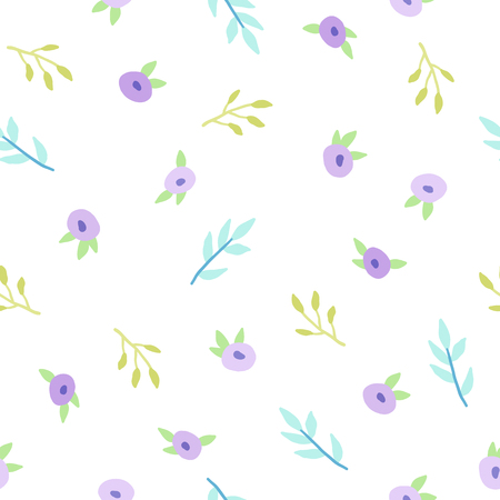 Cute small flowers. Vector hand drawn seamless pattern.の写真素材