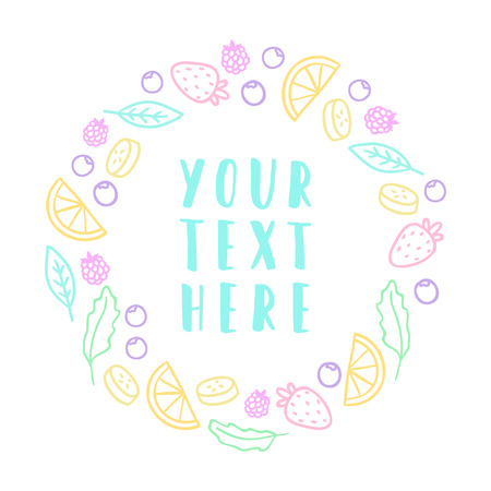 Fruit laurel. Card template. Vector EPS 10 illustrationのイラスト素材