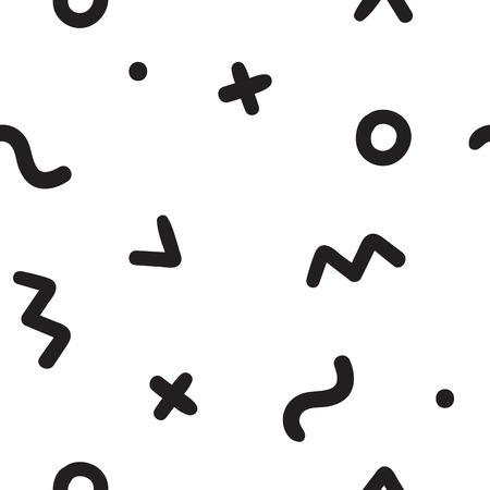 Black symbols on a white background. Vector hand drawn illustrationの写真素材