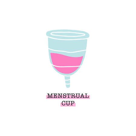 Menstrual cup illustration. Vector isolated on whiteのイラスト素材