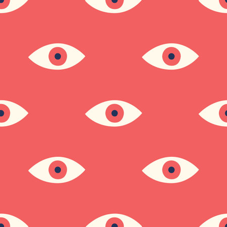 Evil eyes red seamless pattern.のイラスト素材