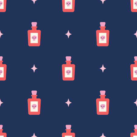 Poison bottle seamless pattern. Halloween conceptのイラスト素材