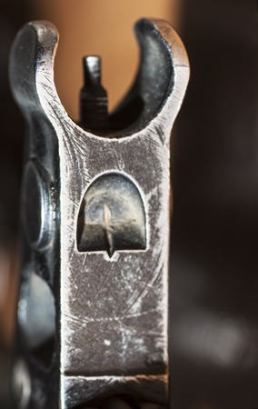 Assault rifle in the embrasure ak-74の写真素材
