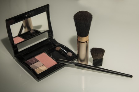 Various cosmetics brush for makeup and cosmeticsの写真素材