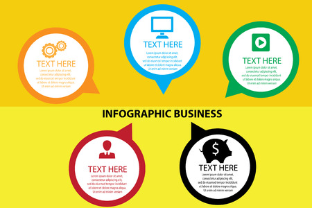 Infographic design template and marketing icons, Business concept with 5 options, parts, steps or processes. Can be used for workflow layout, diagram, number options, Vector illustrationのイラスト素材