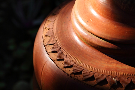 clay pot detailの写真素材