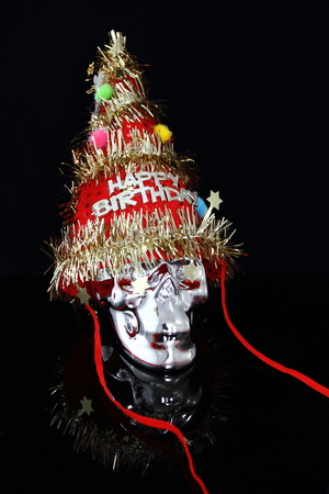 the skull silver in Christmas.の写真素材