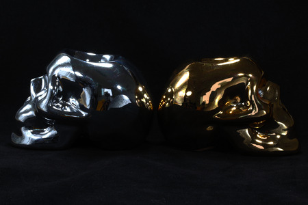 Gold and silver skull.の写真素材