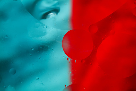 Oil floats on waterの写真素材