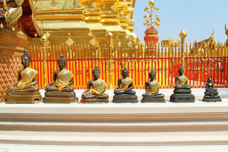Standing Buddha at Thai templeのeditorial素材