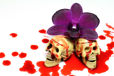 this is photo make Skull and blood.の写真素材