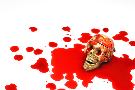 this is photo make Skull and blood.の写真素材