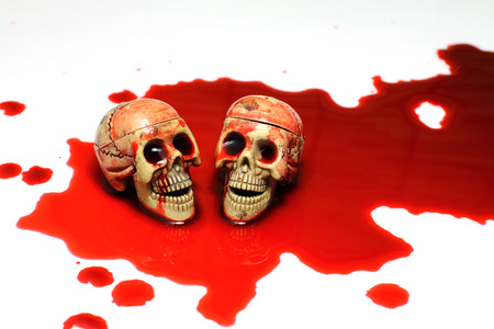 this is photo make Skull and blood.の写真素材