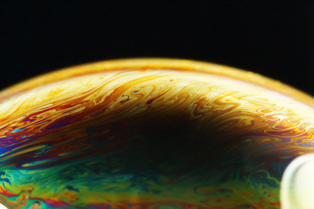 Blurred color and close up photograph of a bubble style
