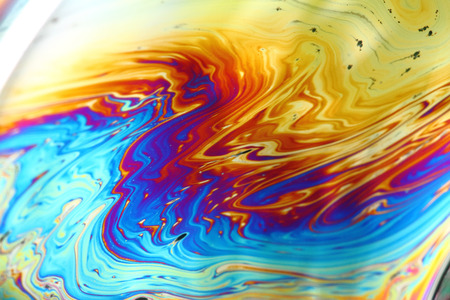 Blurred color and close up photograph of a bubble style