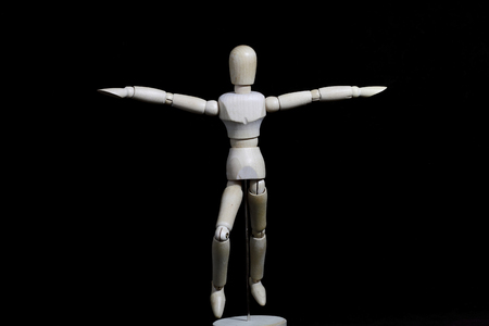 This robot is  moving like a human .の写真素材