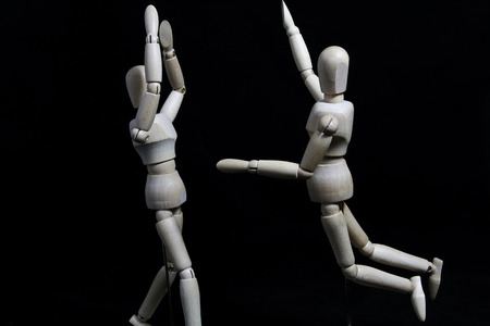 This robot is  moving like a human .の写真素材