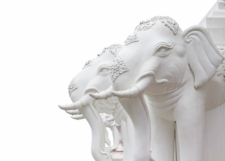 Thai Elephant Statue and white color backgroundの写真素材