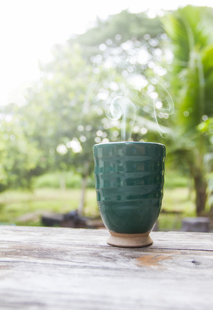 tea cup japan and blur background.の写真素材