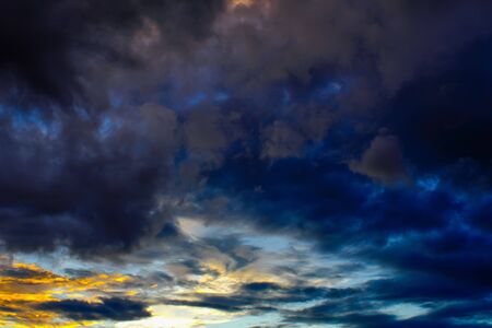 Clouds, rain and sun, the atmosphere of a storm