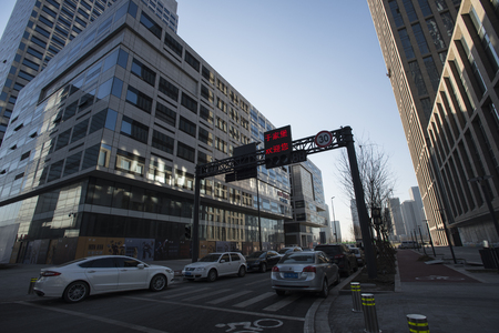 Free trade zone of Tianjin Streetのeditorial素材